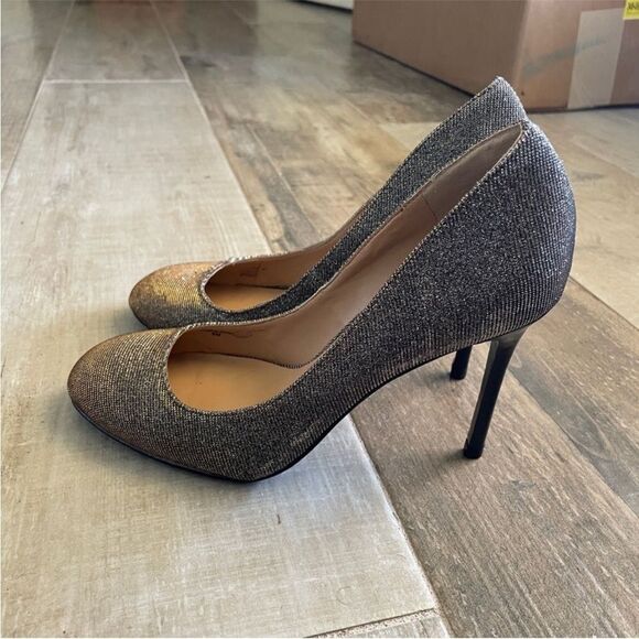 Banana Republic Hello Sole Mate Gold Metallic Heels size 6 Glitter Stiletto Pump - Picture 8 of 12